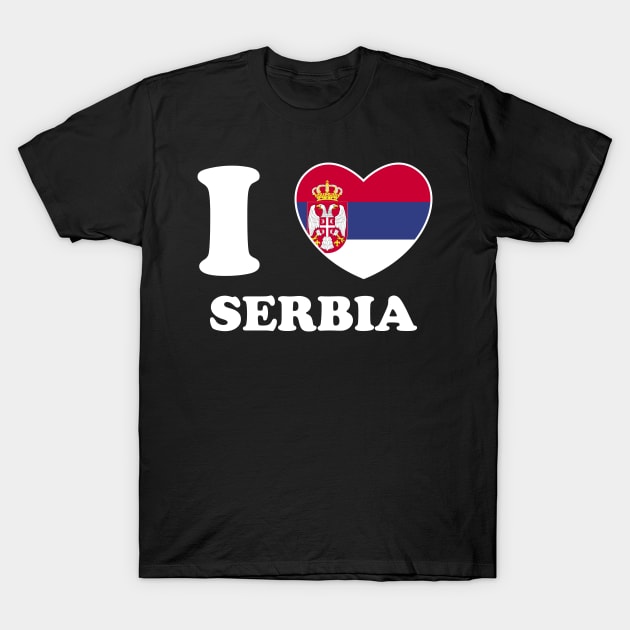 I Love Serbia Heart Flag Women Men Kids Souvenir T-Shirt by BramCrye